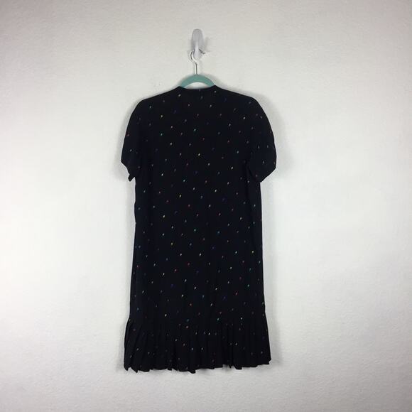 Paul Smith Ice Cream Mini Dress Medium Motif Black Pleated Rainbow Shirtdress - Picture 13 of 14